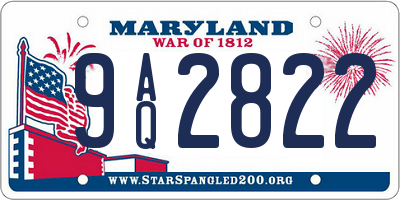 MD license plate 9AQ2822
