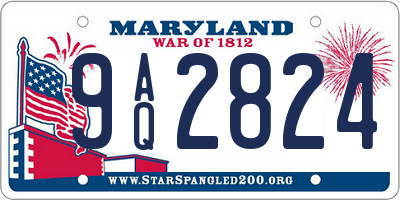 MD license plate 9AQ2824