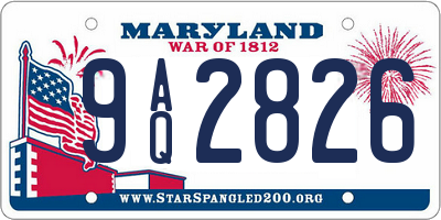MD license plate 9AQ2826