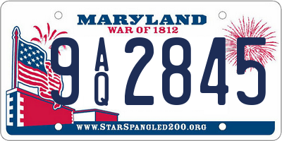 MD license plate 9AQ2845