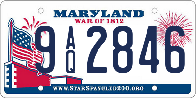 MD license plate 9AQ2846