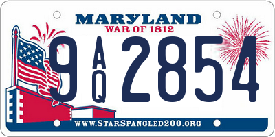 MD license plate 9AQ2854