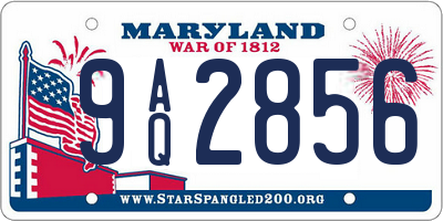 MD license plate 9AQ2856