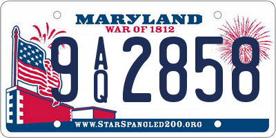 MD license plate 9AQ2858