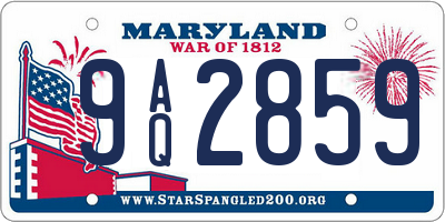 MD license plate 9AQ2859