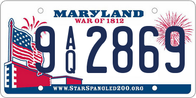 MD license plate 9AQ2869