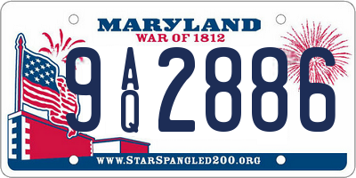 MD license plate 9AQ2886