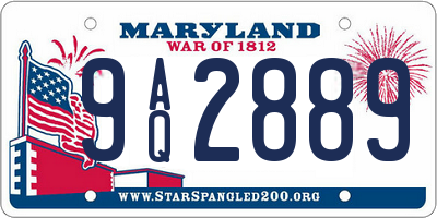 MD license plate 9AQ2889