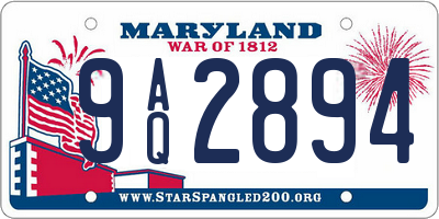 MD license plate 9AQ2894