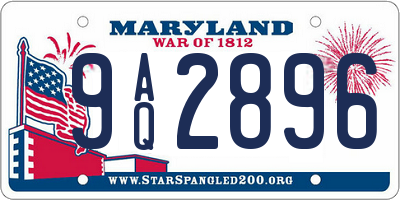 MD license plate 9AQ2896