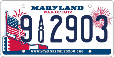 MD license plate 9AQ2903