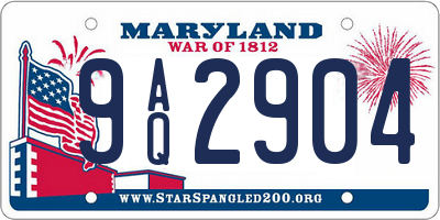 MD license plate 9AQ2904