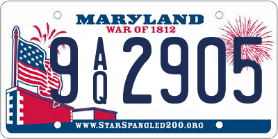 MD license plate 9AQ2905