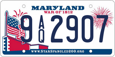 MD license plate 9AQ2907