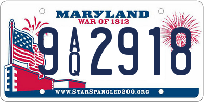 MD license plate 9AQ2918