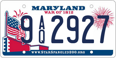 MD license plate 9AQ2927
