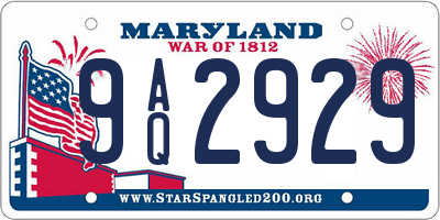 MD license plate 9AQ2929
