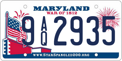 MD license plate 9AQ2935