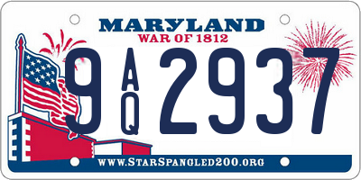 MD license plate 9AQ2937