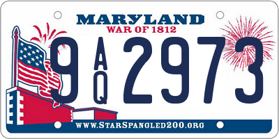 MD license plate 9AQ2973