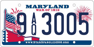 MD license plate 9AQ3005