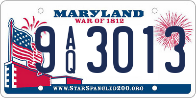 MD license plate 9AQ3013