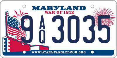 MD license plate 9AQ3035