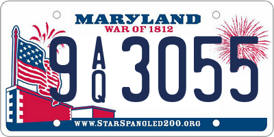 MD license plate 9AQ3055