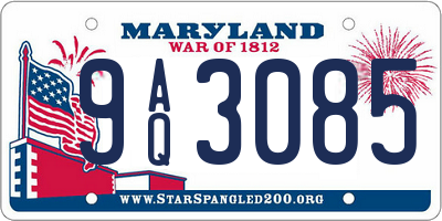 MD license plate 9AQ3085