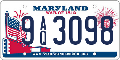 MD license plate 9AQ3098