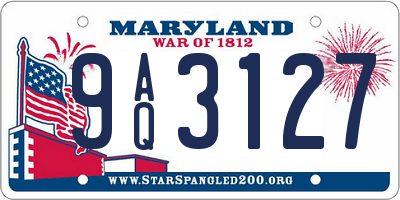 MD license plate 9AQ3127