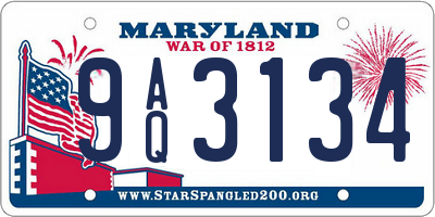 MD license plate 9AQ3134