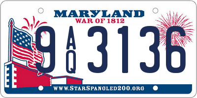 MD license plate 9AQ3136