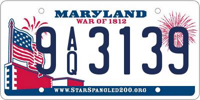 MD license plate 9AQ3139