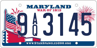 MD license plate 9AQ3145