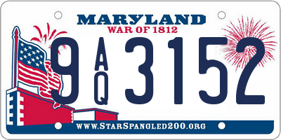 MD license plate 9AQ3152