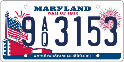MD license plate 9AQ3153