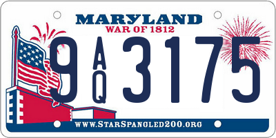 MD license plate 9AQ3175