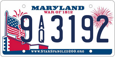 MD license plate 9AQ3192
