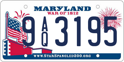 MD license plate 9AQ3195