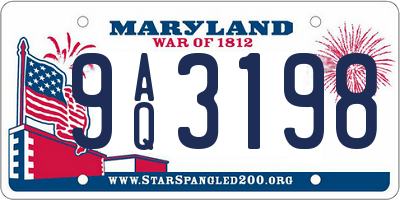MD license plate 9AQ3198