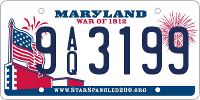 MD license plate 9AQ3199