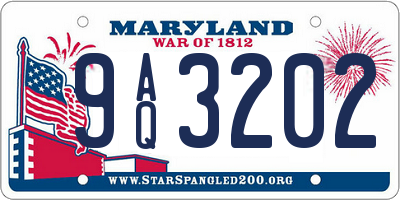 MD license plate 9AQ3202