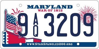 MD license plate 9AQ3209
