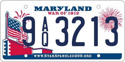 MD license plate 9AQ3213
