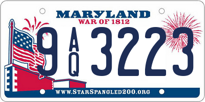 MD license plate 9AQ3223