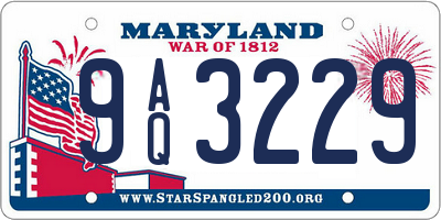 MD license plate 9AQ3229