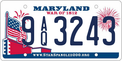 MD license plate 9AQ3243