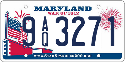 MD license plate 9AQ3271