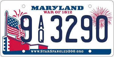 MD license plate 9AQ3290